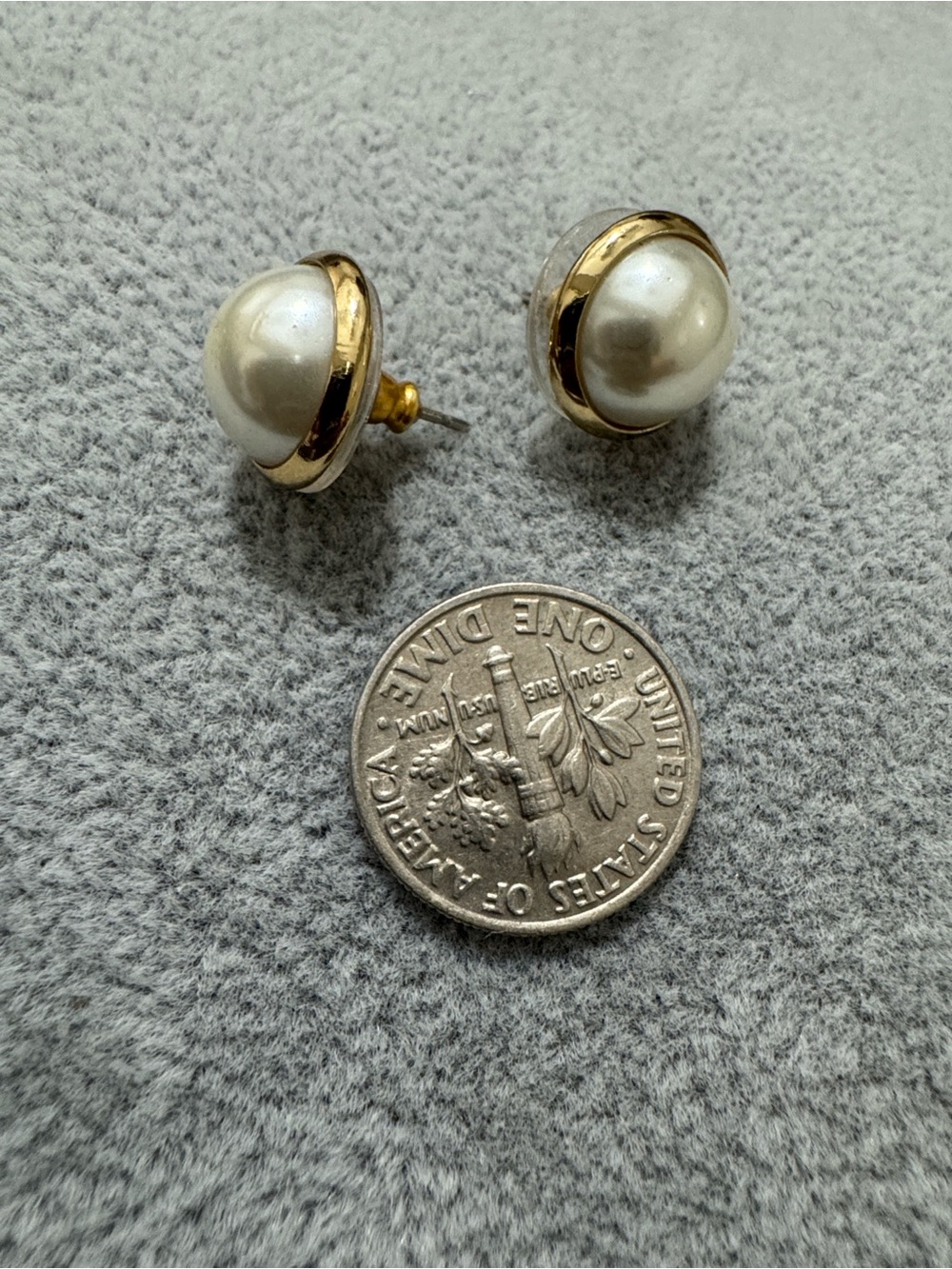 Gold-Tone White Pearl Earrings — Classic Women's Accessory